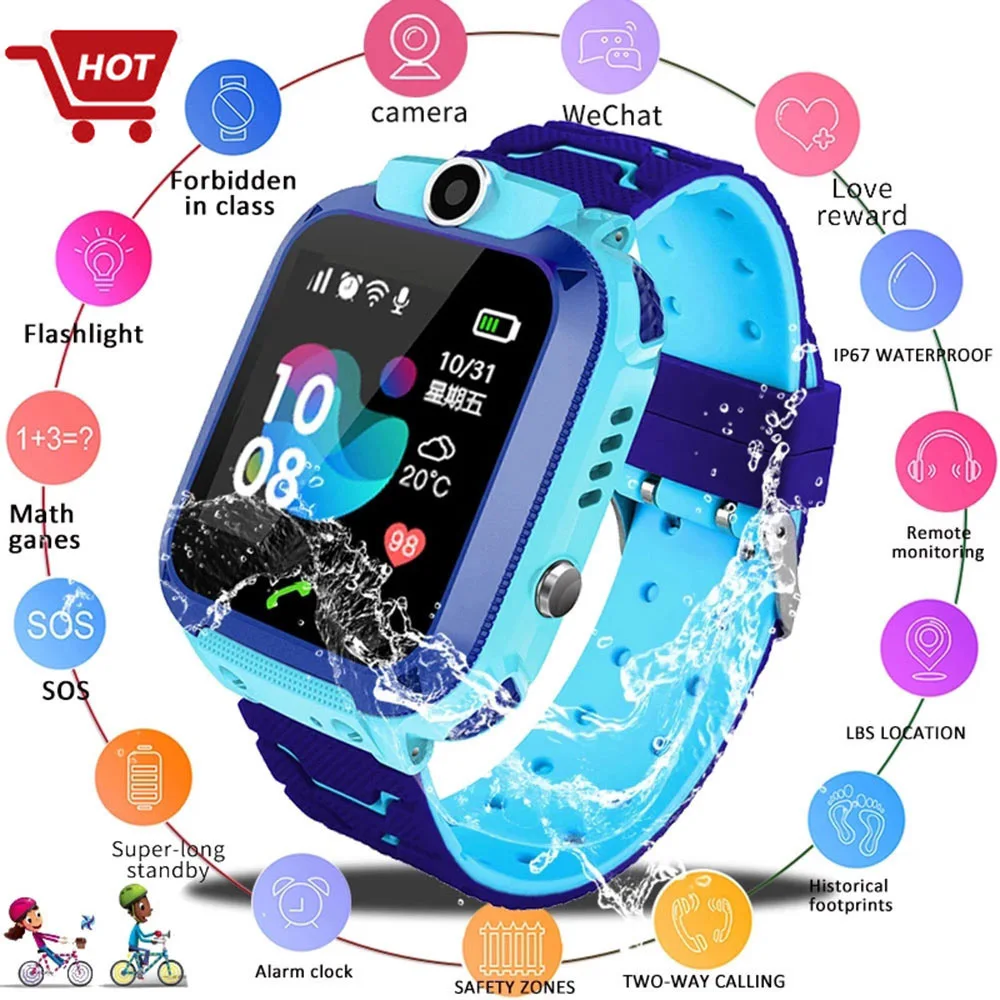 

Smart Watch GPS Q12 Children SOS Smartwatch 2G Sim Card Waterproof IP67 reloj inteligente hombre Kids Watch for Boys and Girls