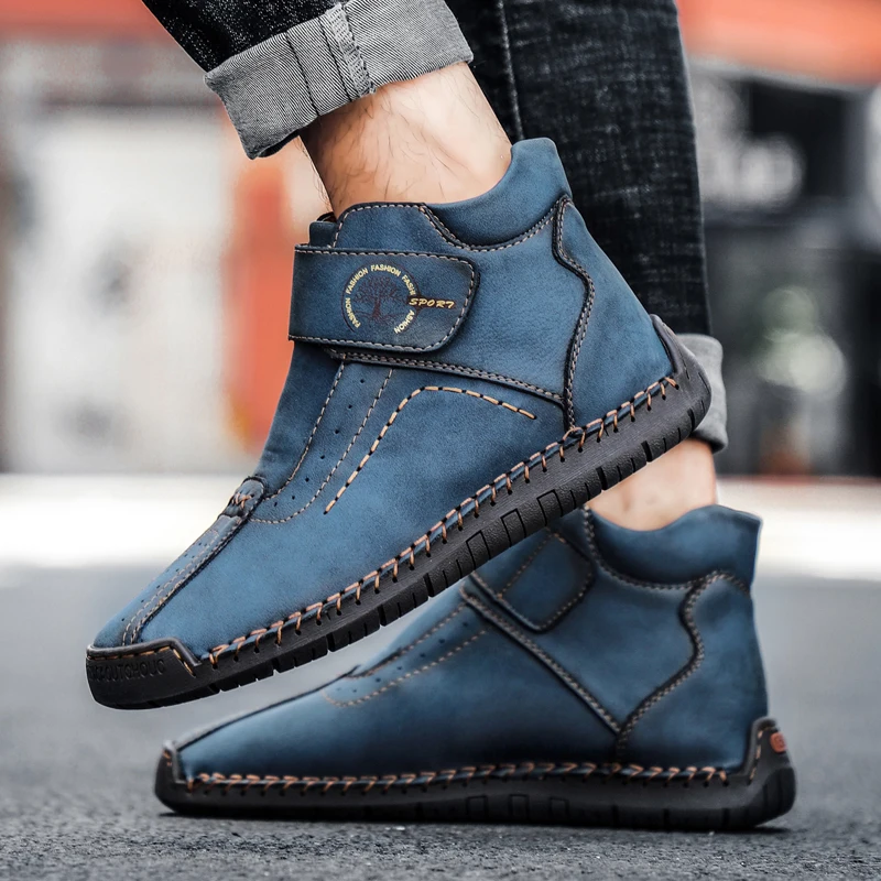 Jual Sepatu Bot Pria Baru Sepatu Bot Salju Bulu Hangat Mewah Sepatu Bot Pergelangan Kaki Musim Dingin Buatan Tangan Kualitas Tinggi Sepatu Kasual Nyaman Ukuran Besar 38-48 Y87