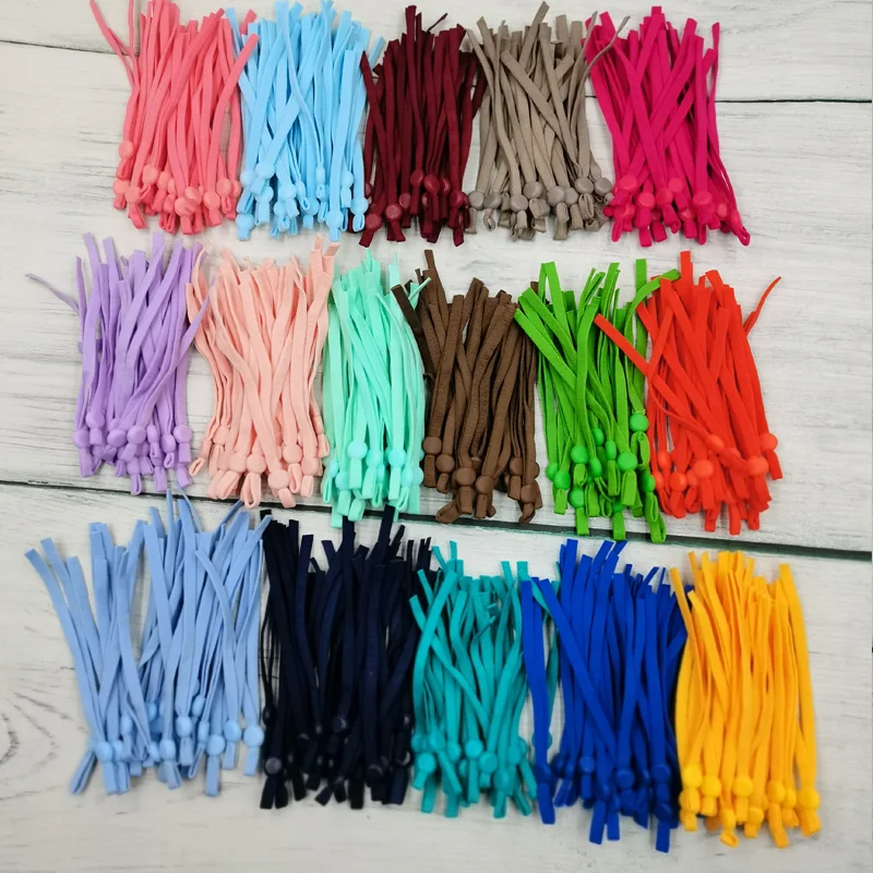 

50/100pcs 5mm Adjustable Mask Elastic Band Cord with Buckle Stretchy Masks Earloop Lanyard Earmuff Rope Foe DIY Making Supplies