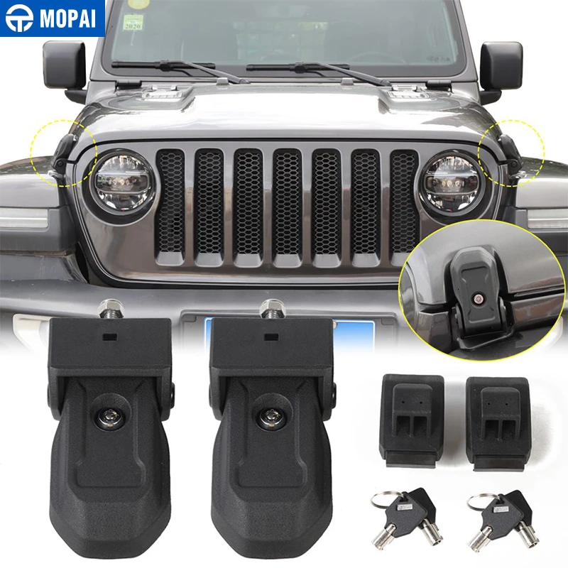 MOPAI замки капот для Jeep WranglerJL автомобильный двигатель капот защелка с ключом замок комплект аксессуары для Jeep Wrangler JL