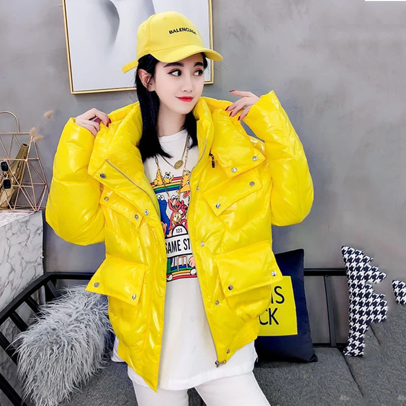 Женская короткая пуховая куртка Повседневная Толстая ветрозащитная