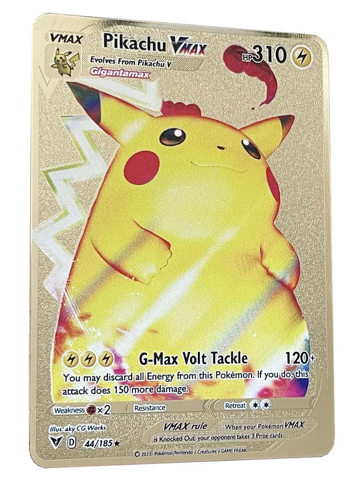 2021 New Pokemon Cards Metal Card V Card Pikachu Charizard Golden Vmax Card Collection Gift Kids Game Collection Cards Game Collection Cards Aliexpress