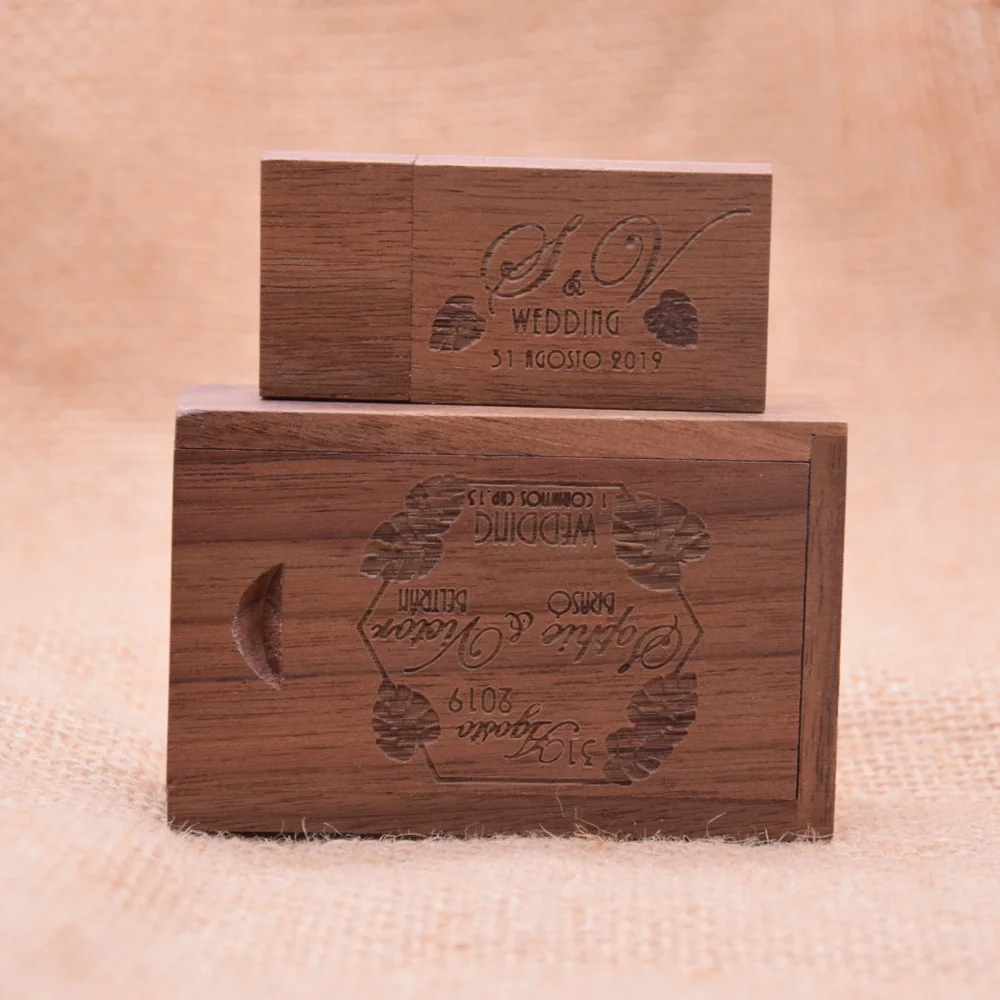 (Более 10 шт. бесплатный логотип) прямоугольная деревянная Флэшка орехового