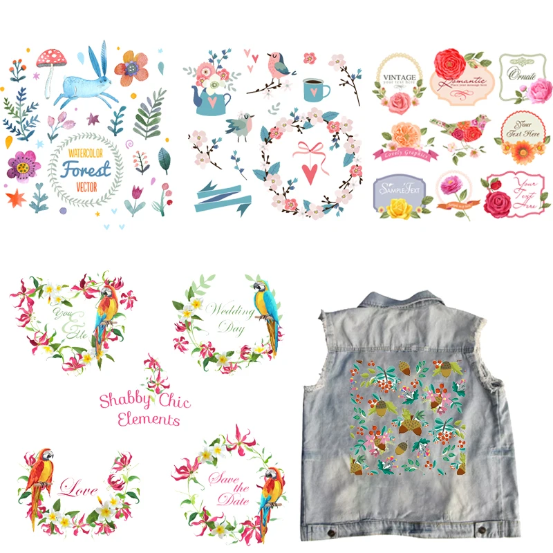 

Flower Patch Fusible Iron-on Transfers for Clothing Thermoadhesive Patches Diy Stickers Applique Stripes on Clothes Mushroom