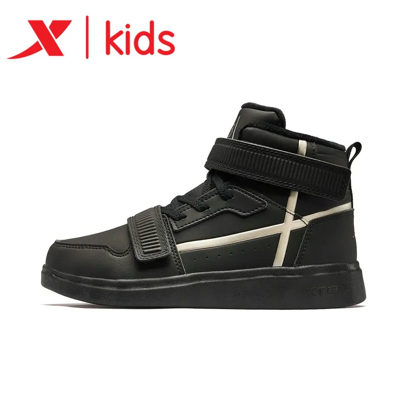 

Xtep Boy High Cut Skateboarding Shoe Children Comfortable Student Sport Velcro Shoes Kids Warm Sneakers Winter 681415379138
