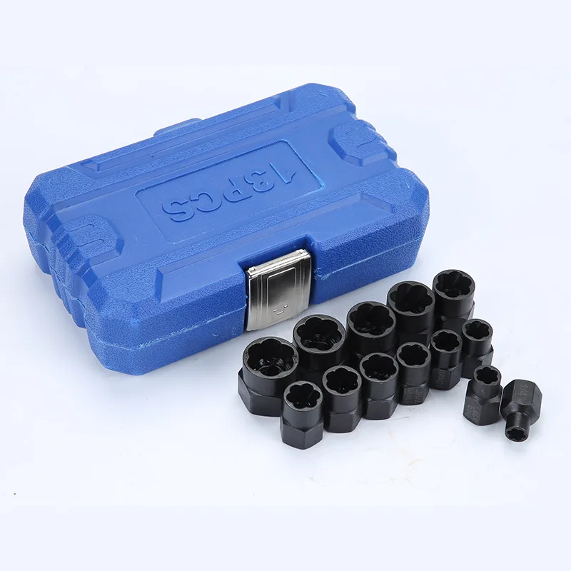 13/14Pcs Impact Damaged Bolt Nut Screw Remover Extractor Socket Tool Kit  Bolt Nut Screw Removal Socket Wrench Removal Set enlarge