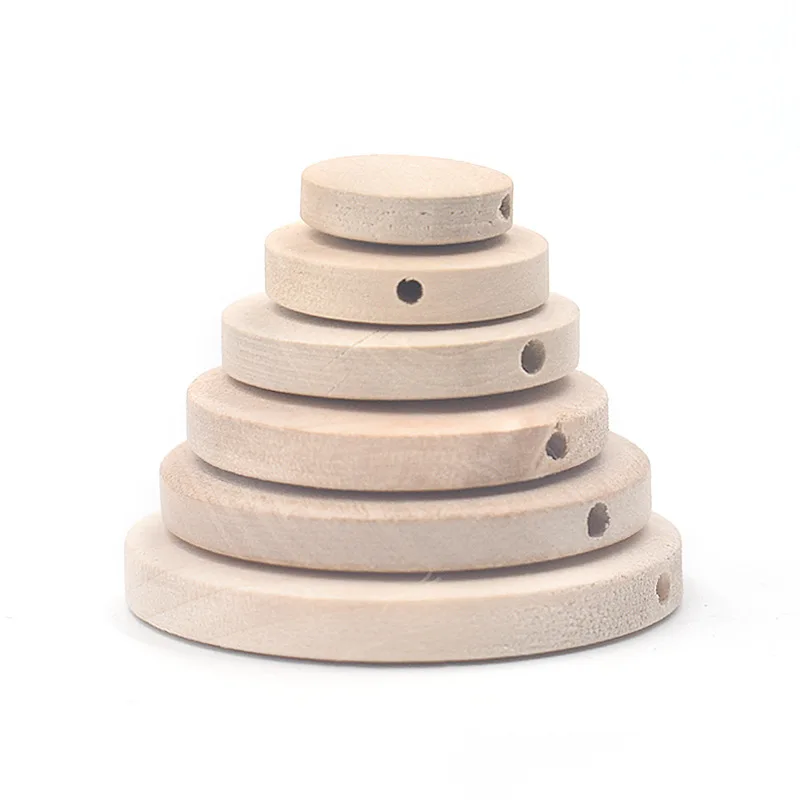 Бусины из натурального дерева круглые россыпью для изготовления кулонов