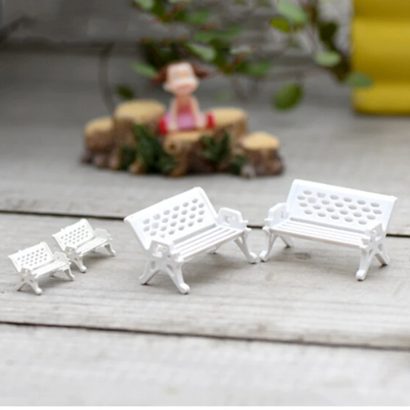 

Hot Sale Lovely Cute Fairy Garden Gnome Moss Terrarium Decor Crafts Bonsai DIY Small Ornaments White Chair Doll House Miniatures