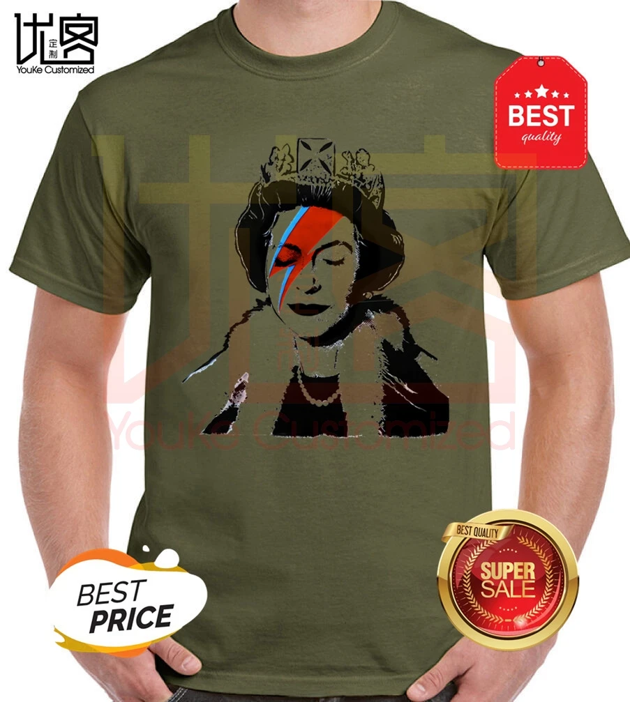 Футболка Banksy Queen Ziggy Stardust Bowie стильная крутая футболка унисекс новый дизайн