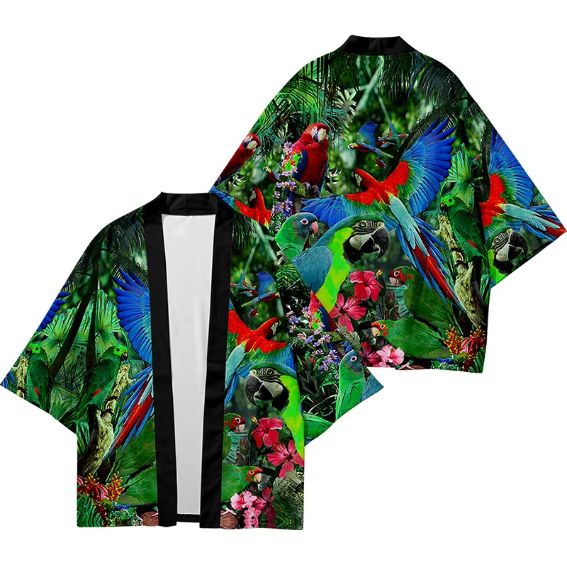 Крутая модная маска лисы кимоно рубашка 3d впечатление хип-хоп стиль мантия