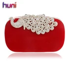 Хит продаж, металлическая вечерняя сумка HUNI с павлиньими бриллиантами, длинная цепочка, сумки на плечо Стразы, свадебный кошелек, сумка для свадебного торжества
