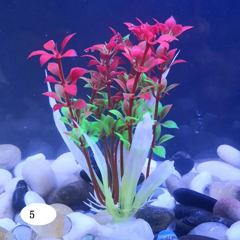 

10pcs Set Simulation Artificial Plant Aquarium Decor Short Water Weeds Ornament Plant Fish Tank Aquarium Grass 9-13Cm Decoration