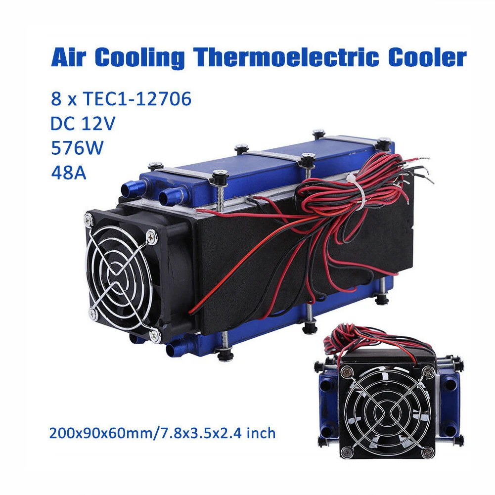 

12V 576W 8 Chip Refrigerators Home Low Noise Peltier TEC1-12706 Air Cooling Device DIY Thermoelectric Cooler Refrigeration Tool