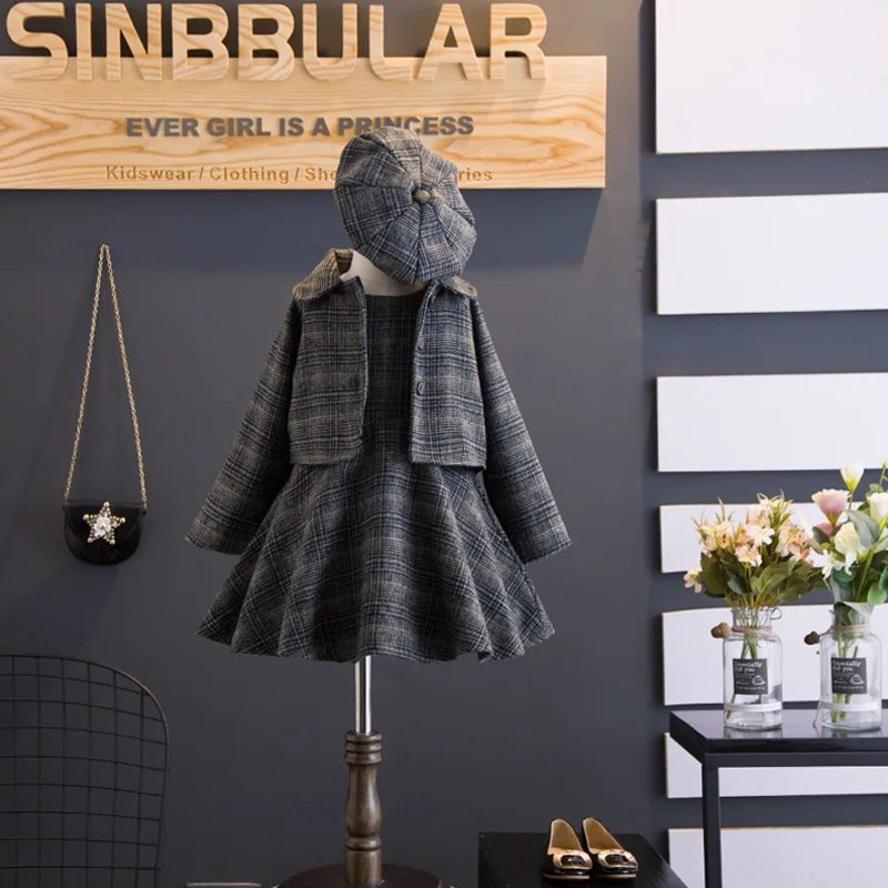 Модная одежда для малышей Одежда девочек Осенняя Девичья маленьких зимняя в