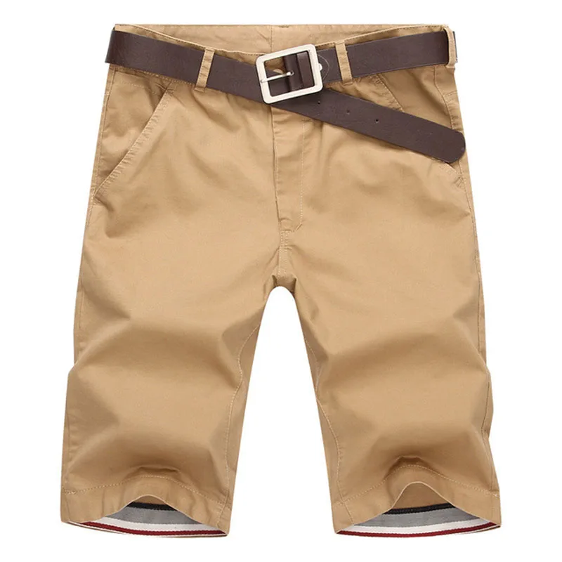 

New 2020 Fashion men's straight Casual Summer men's solid color cropped trousers Men's cotton Bermuda shorts