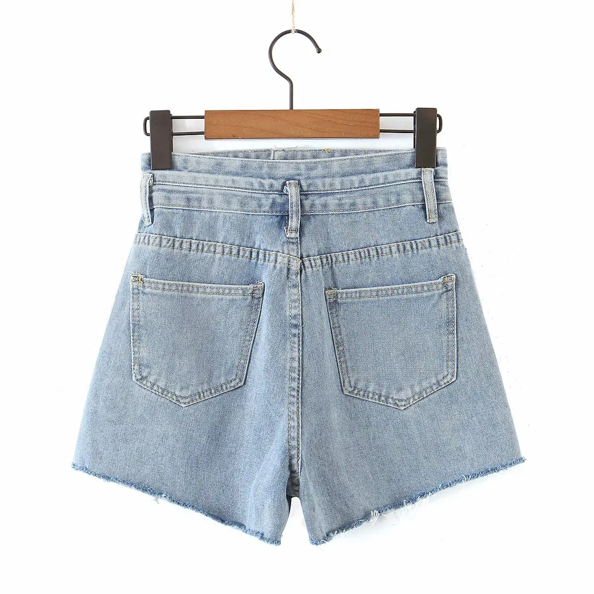 

ZA Summer Women Casual Zipper Denim Hgh Waist Loose Shorts For Girls Cool Female Single-breasted Short Pockets
