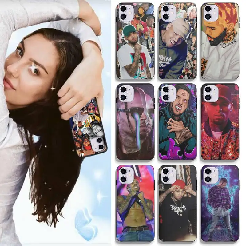 

Chris Brown Rap Singer Phone Case For Iphone 13 Mini 12 11 Pro Max X XS MAX XR Cover For Iphone 7 8 Plus SE2 Silicone Cover