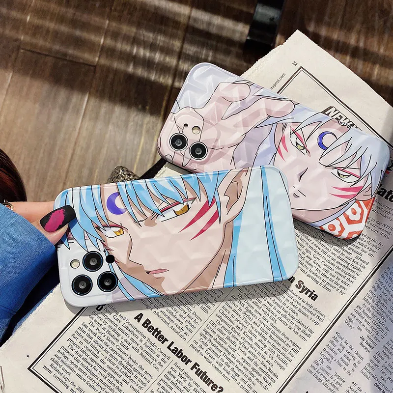 

Cute Japan Anime Case For iphone 11 12 Pro Max 7 8 Plus X XR XS Max Phone Cases InuYasha Sesshomaru Kagome Soft Cover Coque