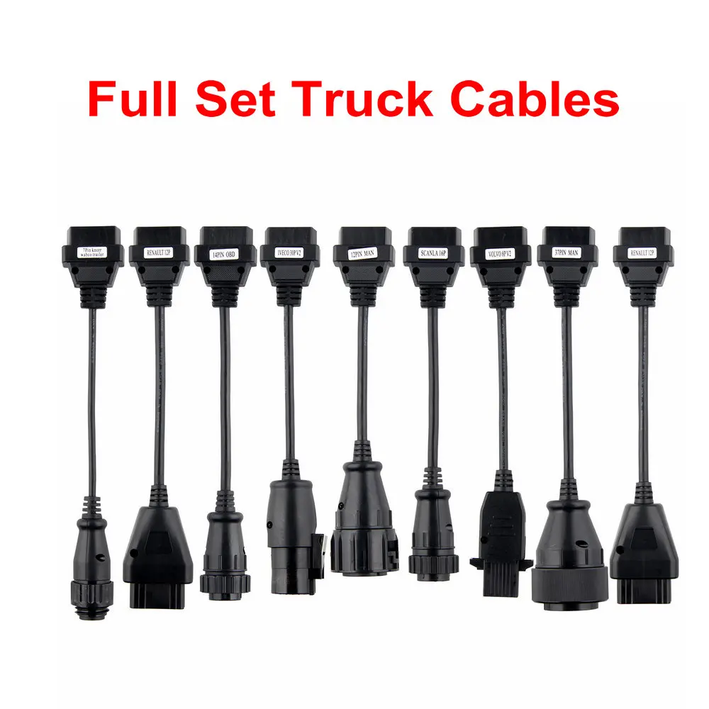 Truck cables OBD2 диагностические кабели TCS автомобильные/Грузовые кабели с полным набором 8 автомобильных кабелей TCS PRO OBD2 кабели OBDII Для MVD/Multidiag Pro - Цвет: Truck cables