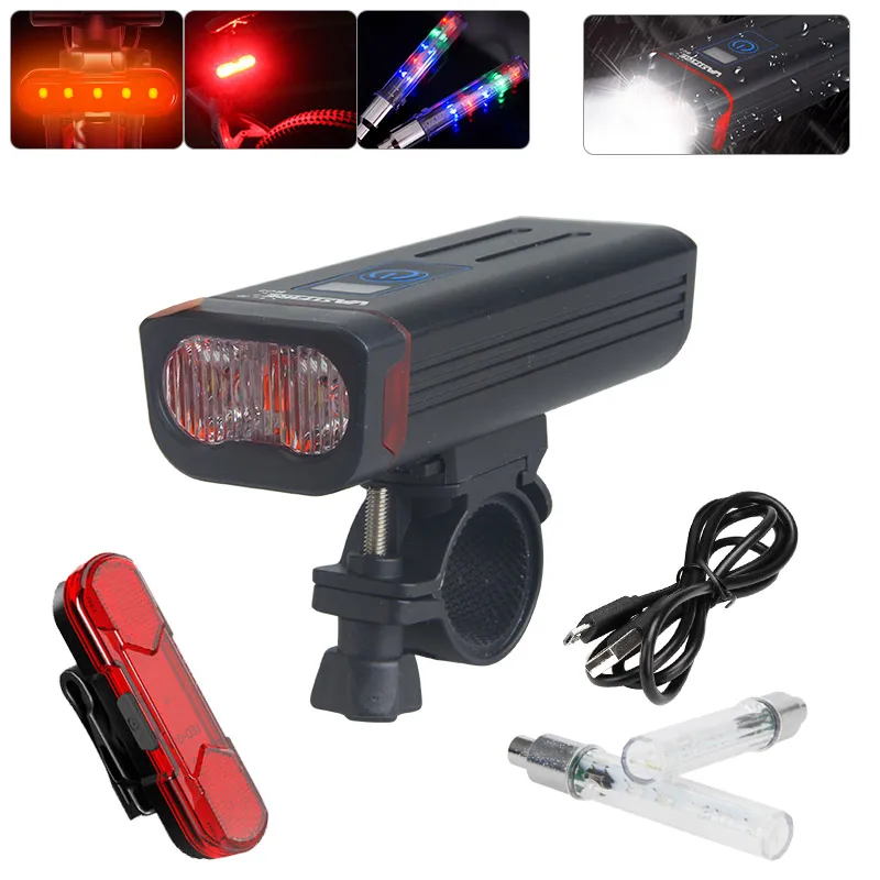 

5200mAh Bicycle Light T6 LED Digital Display Bike Front Light USB Chargeable Cycling Headlight With 360 degree rotation bracket