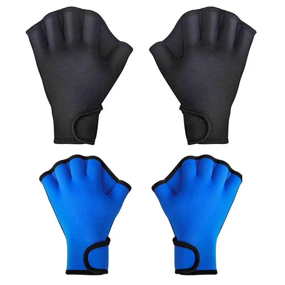 

1 Pair Neoprene Gloves Water Resistant Breathable Rubber Well Stitching Webbed Swim Gloves for Swimming Training Learning