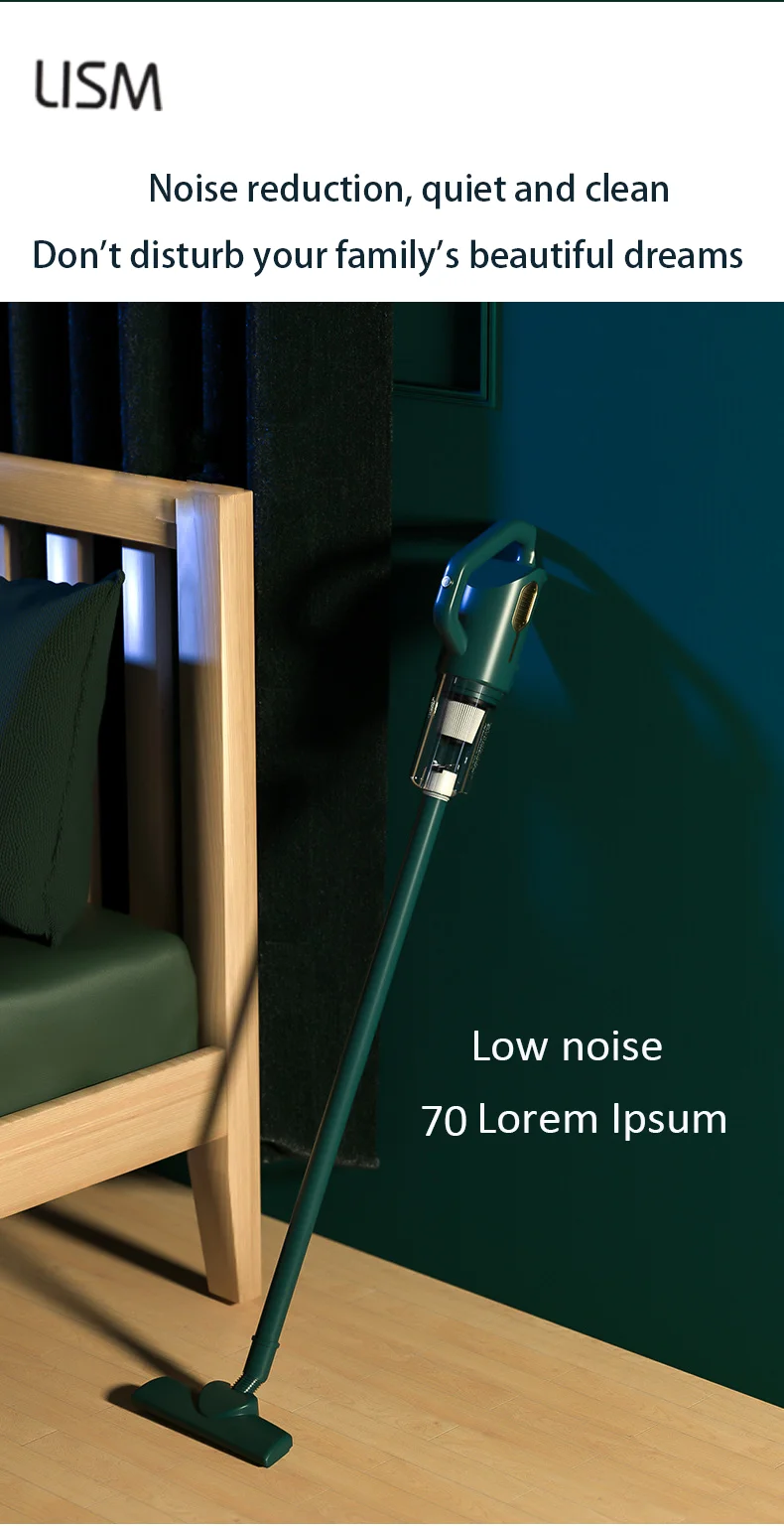 

Handheld small household vacuum cleaner with wired high-power dust removal and mites in one machine for multiple purposes