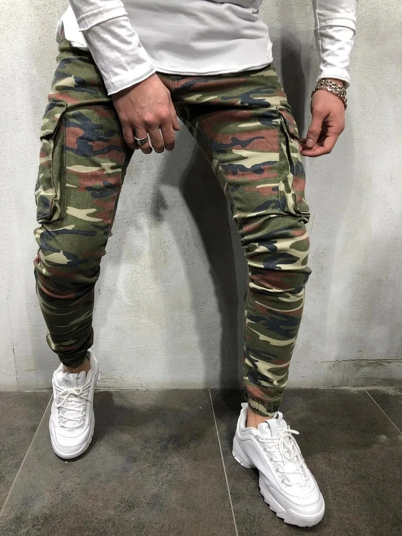 

Man Jeans Brand 2020 New Fashion Men's Casual Jeans Camouflage Overalls