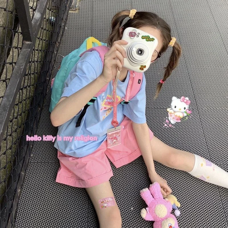 Свежая женская футболка с коротким рукавом в Корейском стиле колледжа мягкая