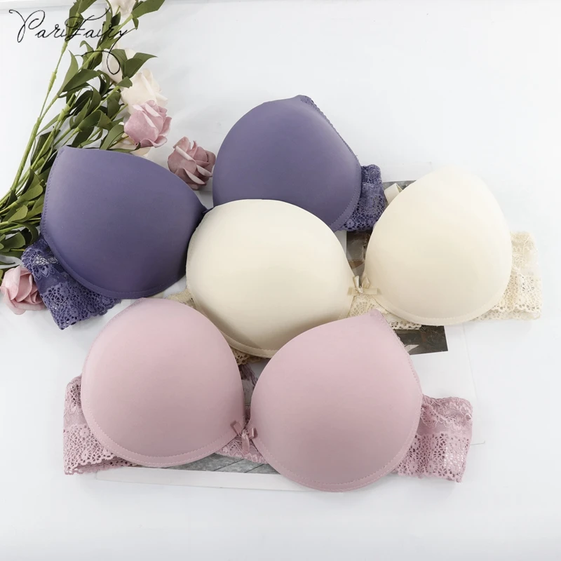 Пикантный женский бюстгальтер с глубоким вырезом маленькая чашка B C на косточках