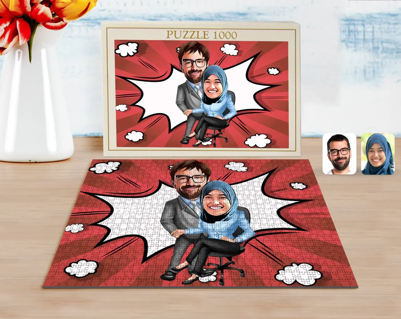 

Personalized Valentine Caricature of 1000 Piece Professional Puzzle-59