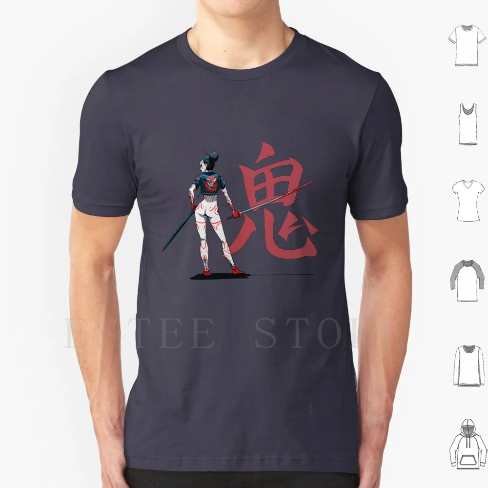 Oni-Kabuki Assassin Girl T Shirt Men Cotton 6xl Kabuki Oni Japan Girls Demon Yakuza Blood Ass