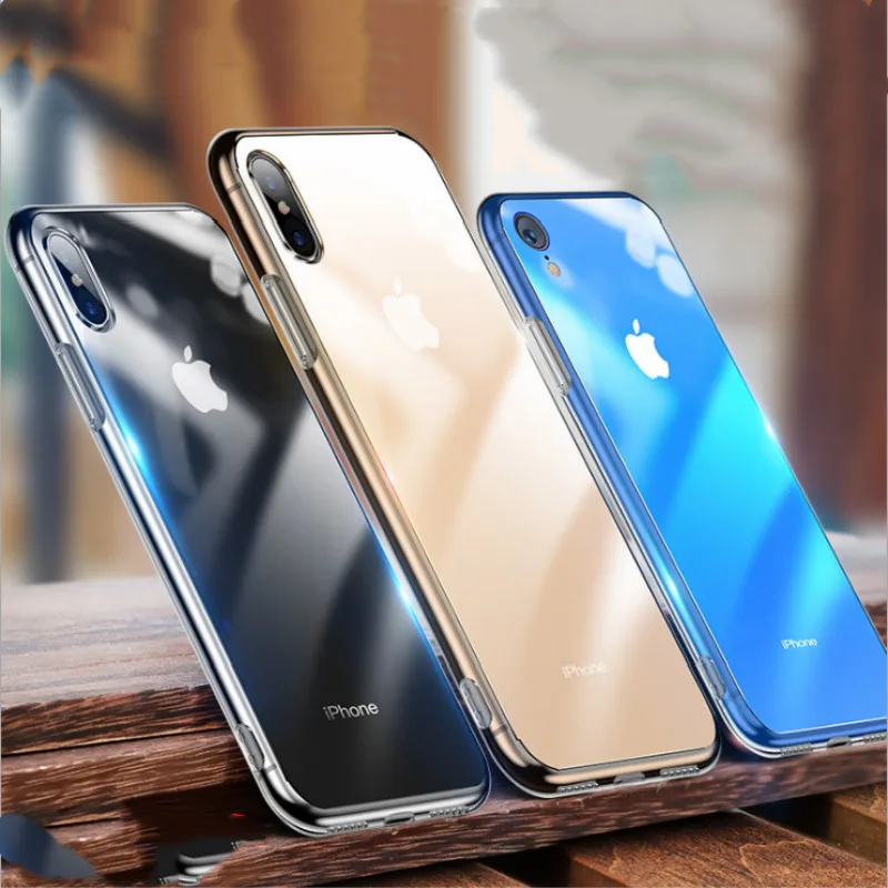 Модный чехол для IPhone X XS 8 7 6 S Plus тонкий прозрачный мягкий из ТПУ беспроводной