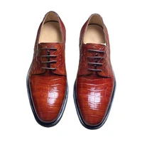 hulangzhishi new men shoes manual men crocodile leather shoes business dress shoes british leisure men formal shoes
