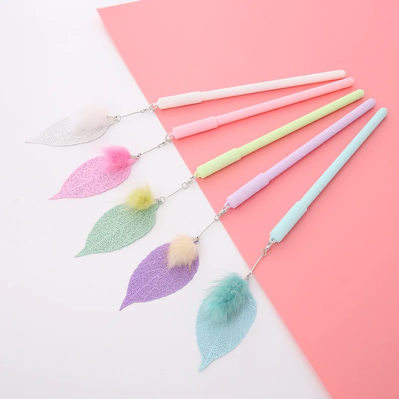 Ful Fox Hair Leaf Pendant Boutique Neutral Pen Student Stationery Water Pen