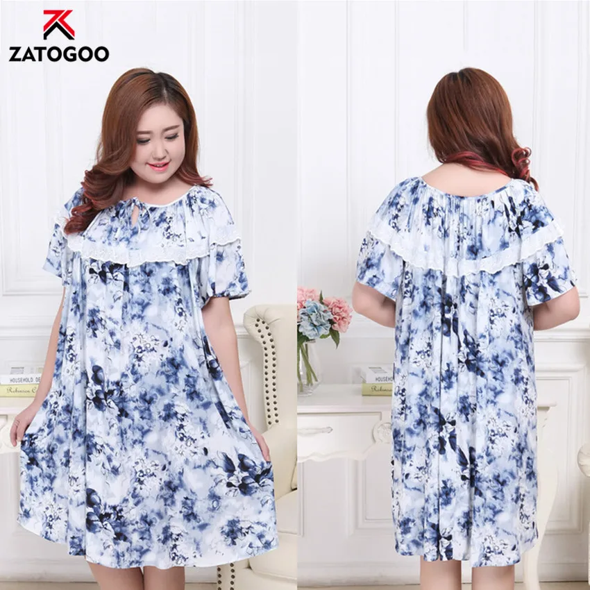 Платье для сна беременных большой размер пеньюар с цветочным принтом Свободная