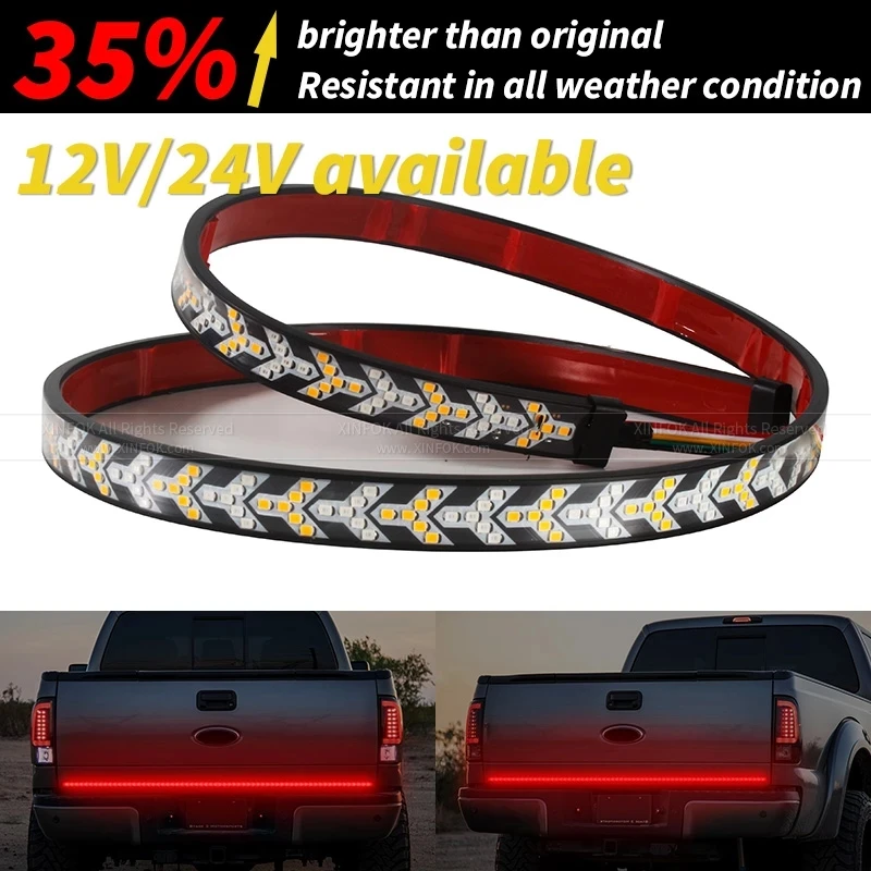 

Universal Car LED Brake Light 12V Taillight Strip Anti-Collision Rear Dynamic Flasher 4 Modes Waterproof Safety Warning Light