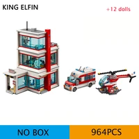 city hospital model 82085 city series small particle assembled building block childrens educational toy 02113 educational gift