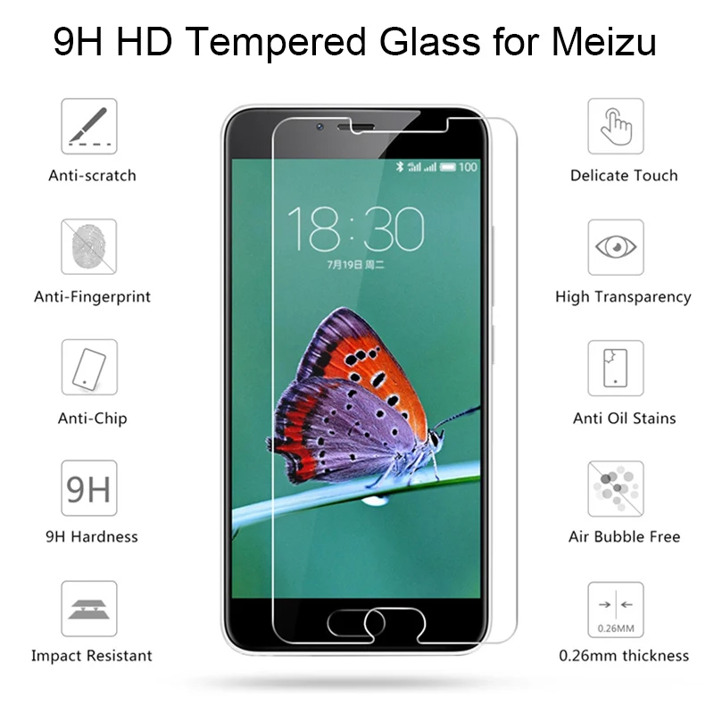 HD прозрачное закаленное стекло для Meizu Pro 7 6 5 Plus защитное 15 Lite 16 Защитная пленка