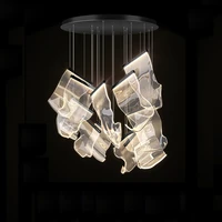 led postmodern black art paper designer led lustre suspension luminaire lampen hanging lamp pendant light for dinning room