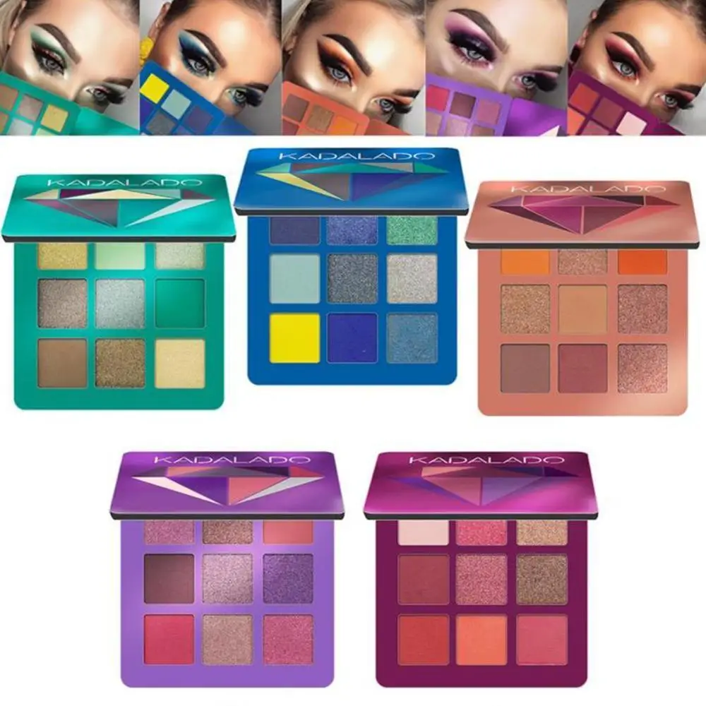 9 Цвет макияж глаз блеск & матовые тени для век Палитра помада нюд мерцающие