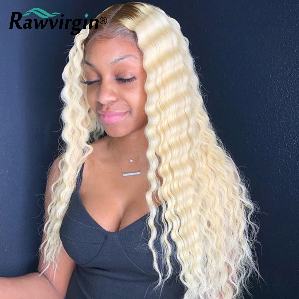 

T4 613 Lace Frontal Wig Ombre Straight Lace Front Wig Deep Curly Wave Lace Front Human Hair Wigs Transparent Wigs For Women 200%