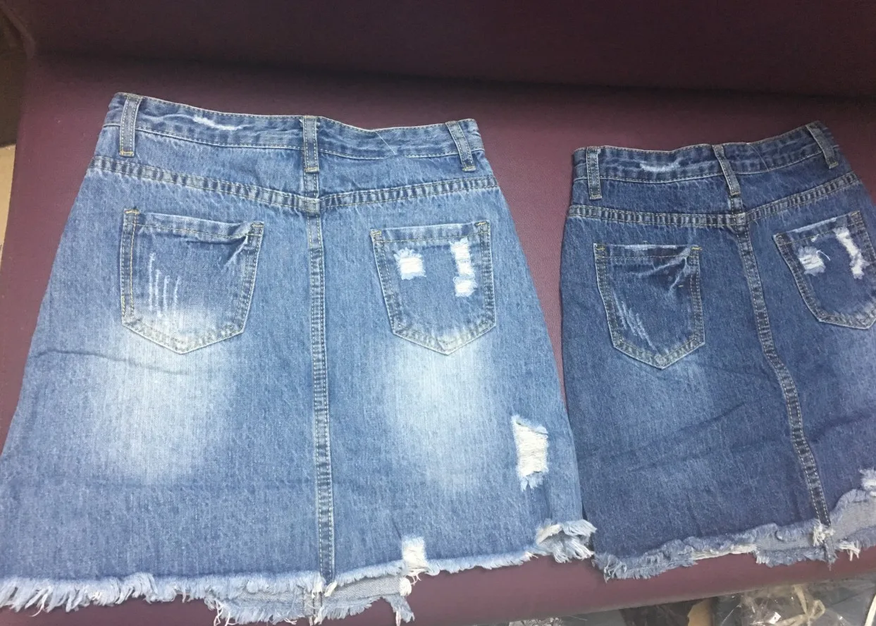 

High Quality Not Cheap Women Blue Ripped Casual Denim Skirt Summer New Bodycon Women Skirt Basic Pocket Jeans Mid Waist Skirt
