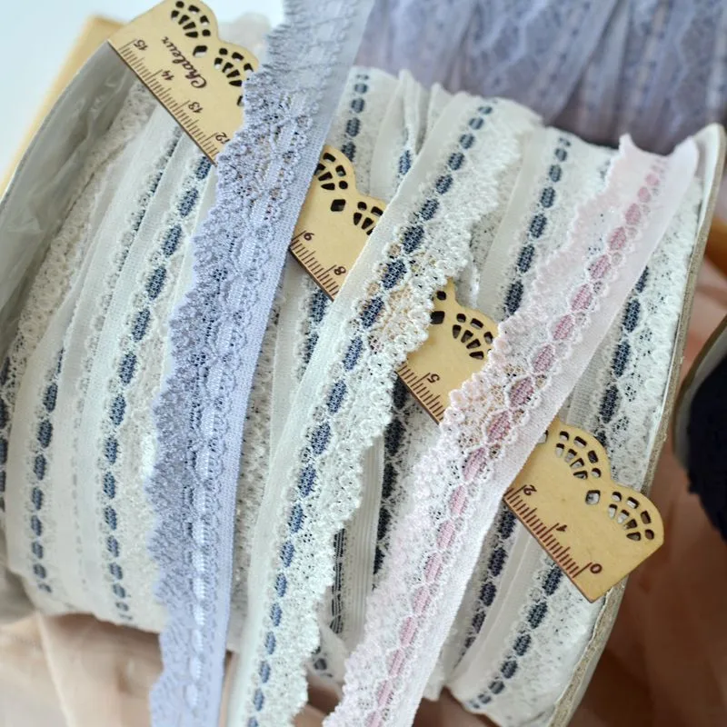 2m Elastic Lace Trims Clothes Accessories Decoration Light pink Milk white Sapphire Handmade DIY Clothing Ribbon | Дом и сад