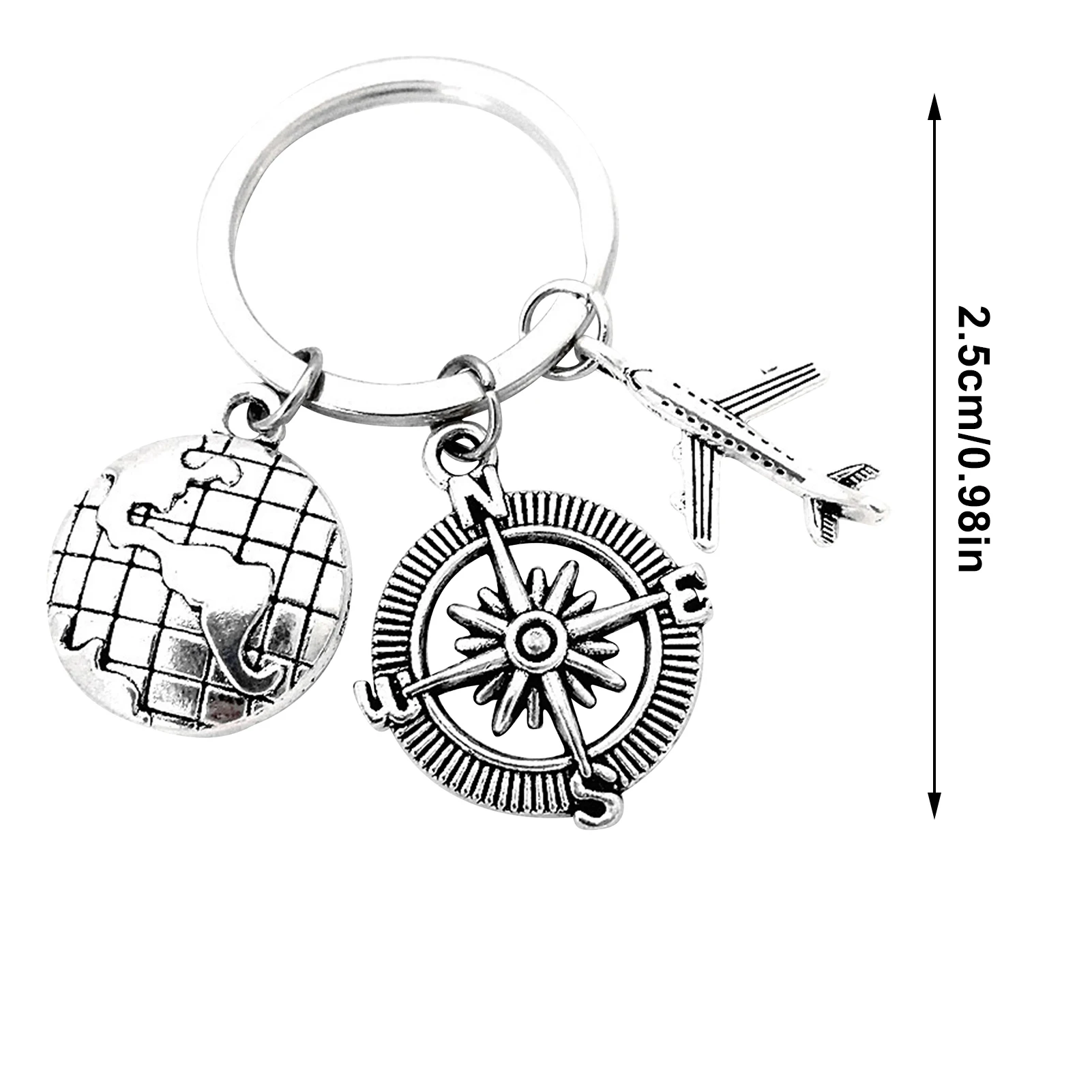 Брелок для ключей с компасом самолетом земли подарок на выпускной|Пряжки и