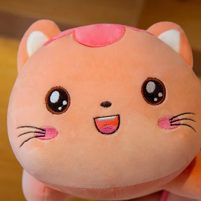 

cute plush cat toy cartoon cat 3 in 1 pillow stuffed animals toy with blanket hand warmer baby kids toys