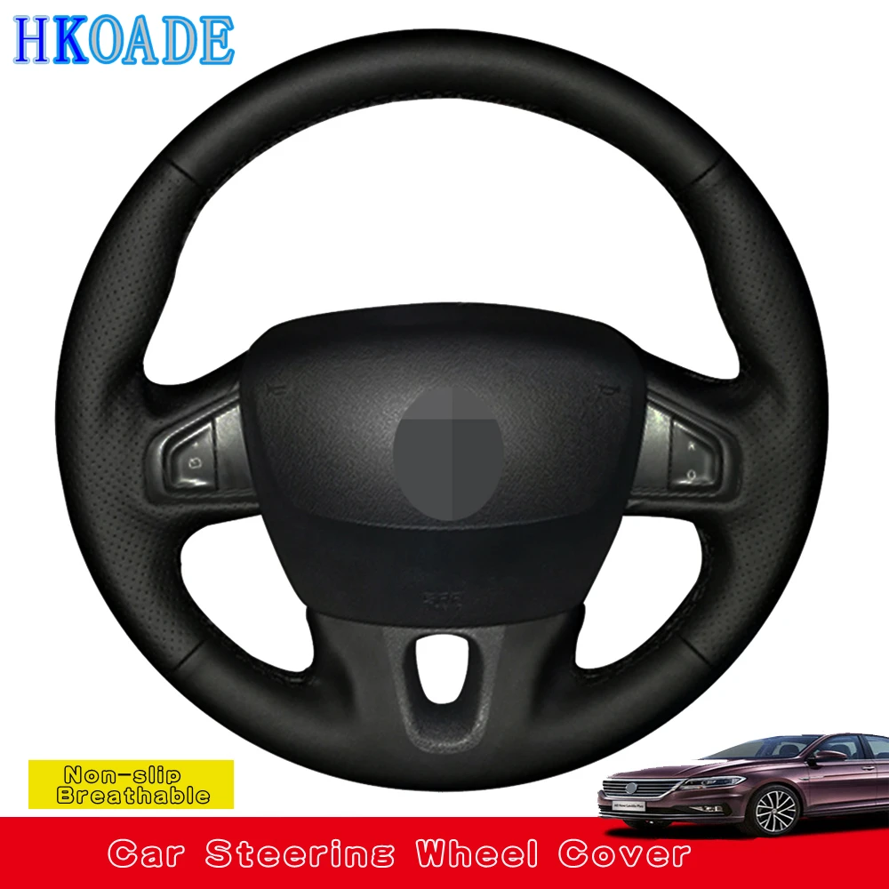 Чехол рулевого колеса автомобиля для Renault Fluence ZE 2009 2016 Megane 2014 Scenic 2010 2015 черная