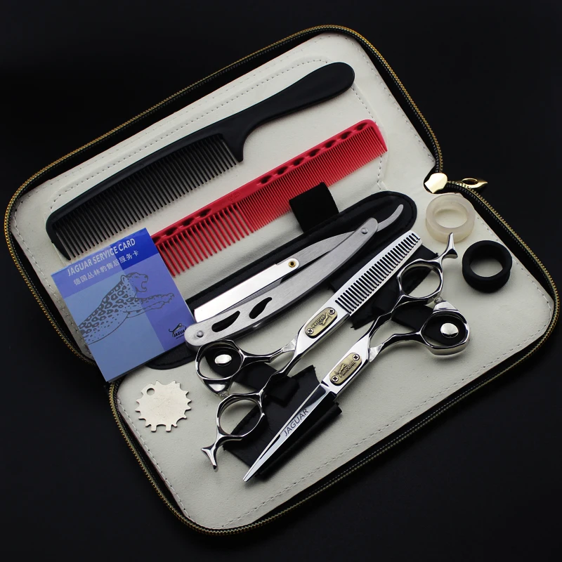 

6.0 Inch Silver Hairdressing Scissors Imported from Japan Set Salon Household Hairdressing Scissors Thin Cut Flat Shear Tool