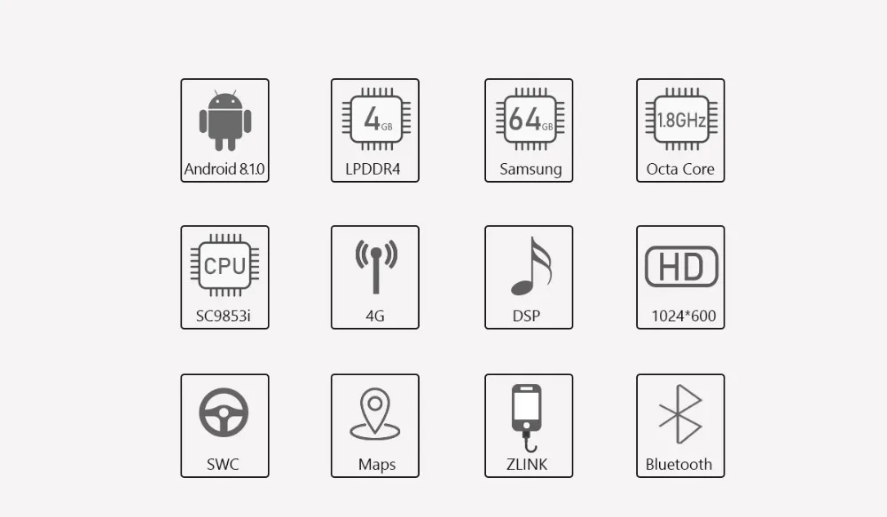 Радуясь 10,1 дюймов ips экран 2 din автомагнитола Android 8,1 Восьмиядерный стерео аудио радио плеер 4+ 64 Гб Встроенный 4G& DSP SWC gps карты