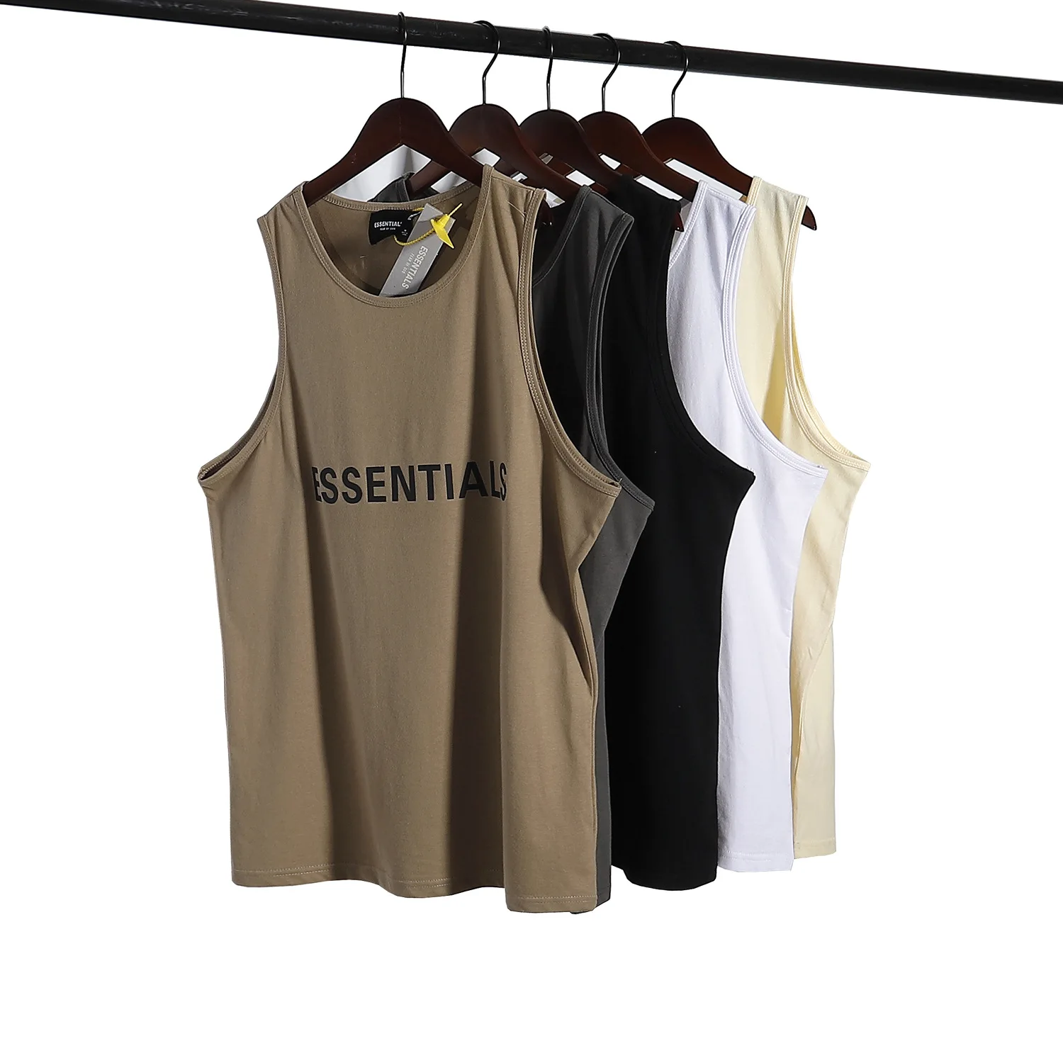 Gran Essentials 100% 1:1 hombres и Женщины без рукавов suelta T camisas de verano халeco хип хоп algod����n Tops