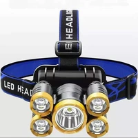 led five head headlights are super bright rechargeable outdoor long range super bright head mounted night fishing miners lamp